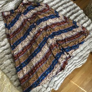 American Apparel printed button up midi skirt